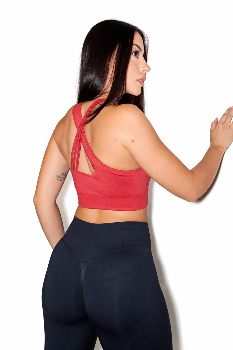 Umbrella Society - Warm Red Sports Bra